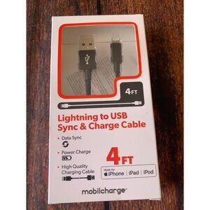 Lightning To USB Sync & Charge Cable 4FT For iPhone/iPad/iPod By Mobilcharge